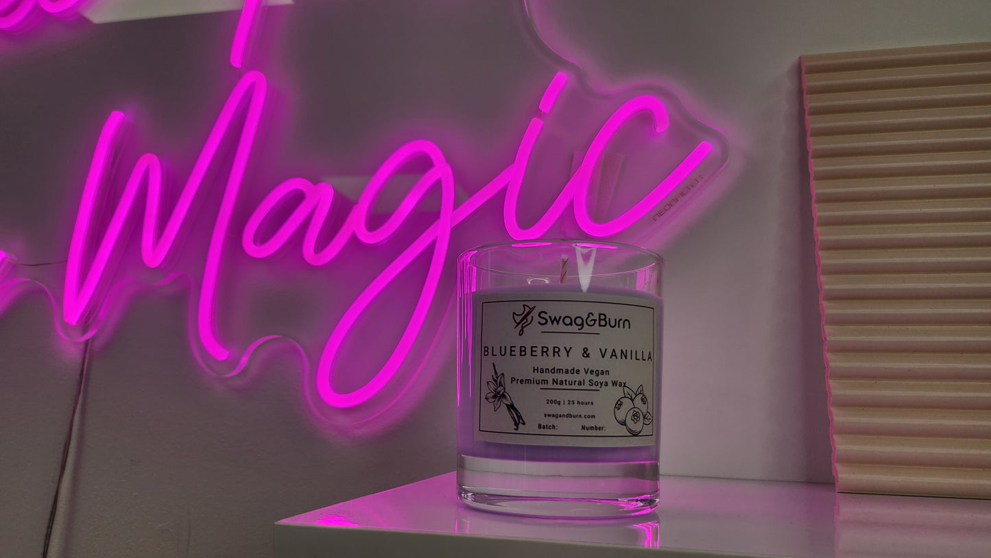 Blueberry & Vanilla Luxury Handmade Candle